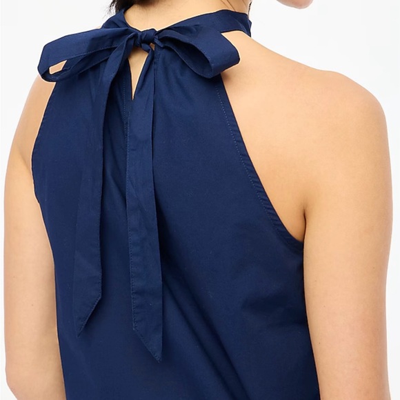 J Crew Bow-back halter top 3x new nwt navy blue - Picture 3 of 5